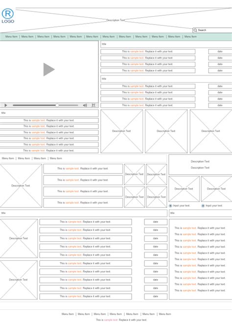 sports news website wireframe examples  templates