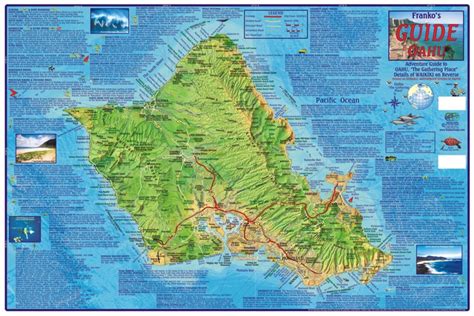 Buy Map Oahu Guide Map Laminated By Frankos Maps Ltd Yellowmaps