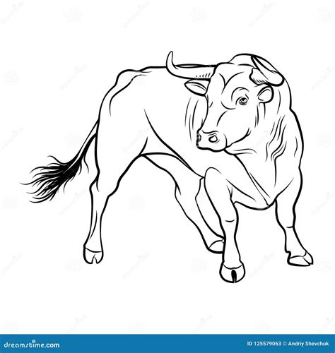 Vector Bull Ride Rodeo Simulator Cartoon Illustration