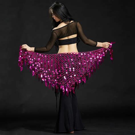Multicolor Belly Dance Clothing Accessories Belly Dance Sequins Hip Scarf For Women Belly