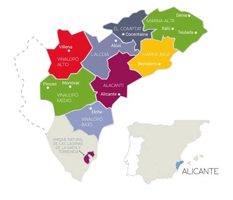 Mapa de Alicante Provincia Municipios Turístico Carreteras de
