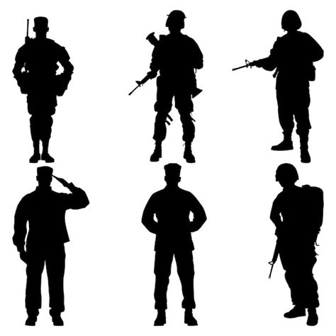 Premium Vector Soldier Or Army Silhouettes Vector Illustration