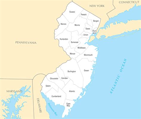 Counties In New Jersey Map World Map