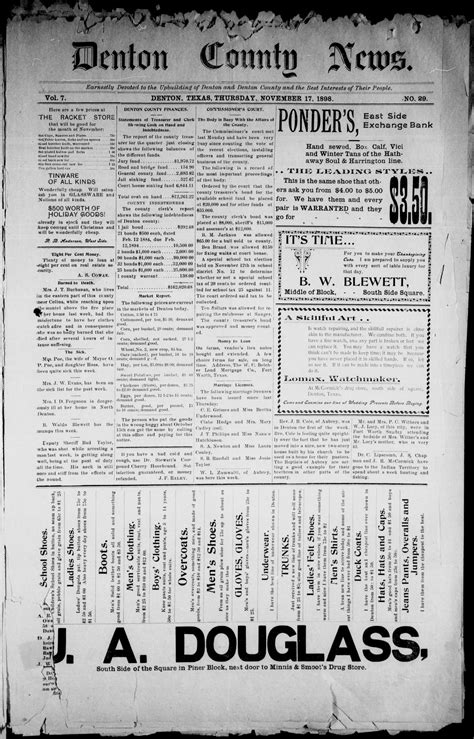 Denton County News. (Denton, Tex.), Vol. 7, No. 29, Ed. 1 Thursday