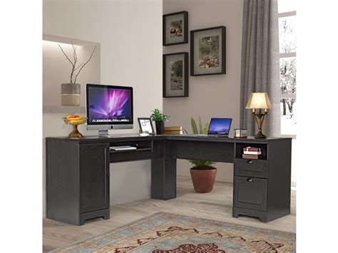 Costway L Shaped Corner Computer Desk Writing Table Study Workstation