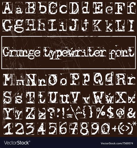 Old Typewriter Font Royalty Free Vector Image Vectorstock