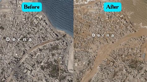 Libya Flood The Before Vs After Viral Satellite Images Of Derna Are