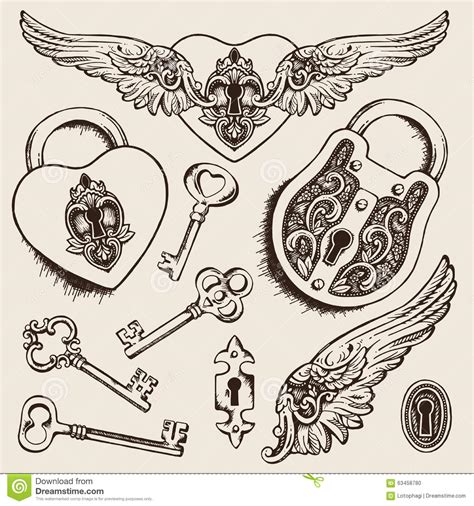 Get this free valentine's day. Keys And Locks Vector Illustration. Stock Vector ...