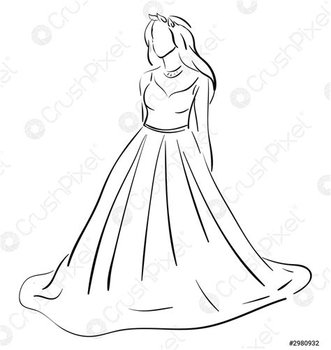 Girl Wearing Dress Drawing