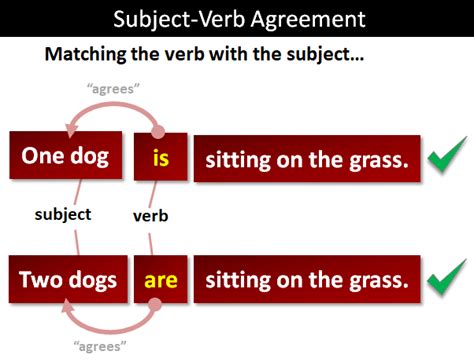 Languages may be classified according to the dominant sequence of these elements in unmarked sentences. Subject Verb Agreement