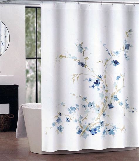 Blue Bathroom Curtain Ideas Lush Decor Cocoa Flower Shower Curtain