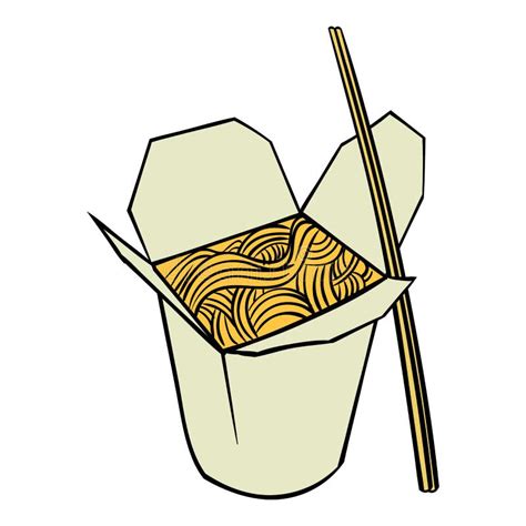 Chinese Noodle In Box Icon Cartoon Stock Illustration Illustration Of