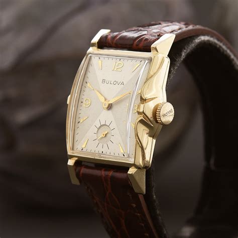 1951 Bulova Swiss 14k Solid Gold Gents Vintage Watch Empressissi