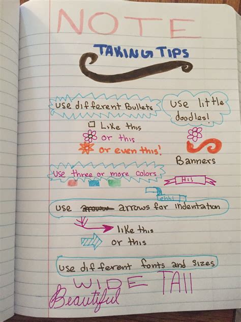 Super Easy Note Taking Tips To Make Your Notes Look Prettier School