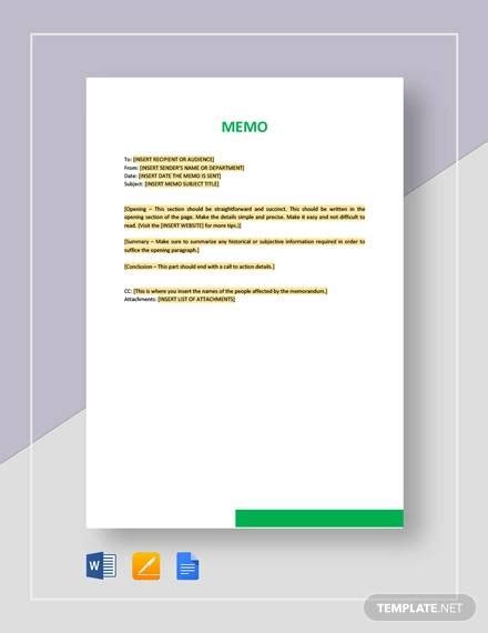 Free 32 Sample Memo Templates In Pdf Ms Word