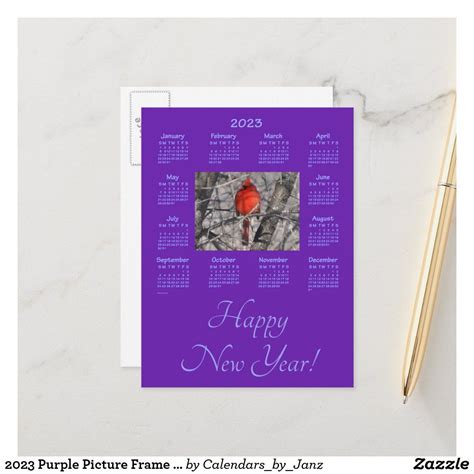 2023 Purple Picture Frame Calendar By Janz Postcard Zazzle Picture