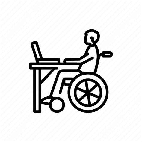 Disabled Worker Laptop Office Disability Icon Download On Iconfinder
