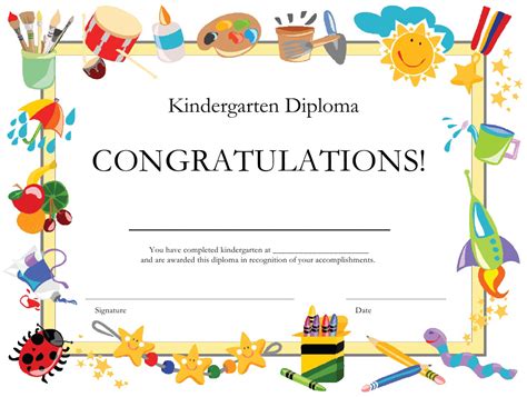 Stunning Kindergarten Completion Certificate Templates Sparklingstemware
