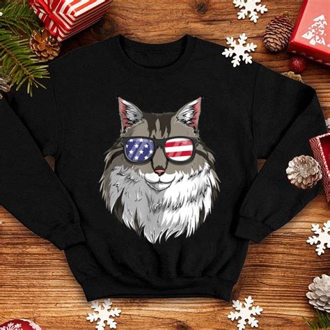 Coming from the maine state in new england, maine coons are popular for their skill in catching rodents. Maine Coon Cat Patriotic USA 4th of July American Flag ...