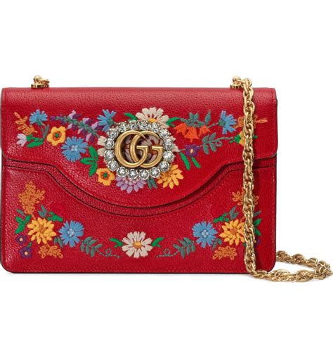 Gucci Small Linea Ricami Floral Embroidered Shoulder Bag Nordstrom