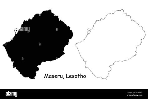 Maseru Lesotho Detailed Country Map With Location Pin On Capital City