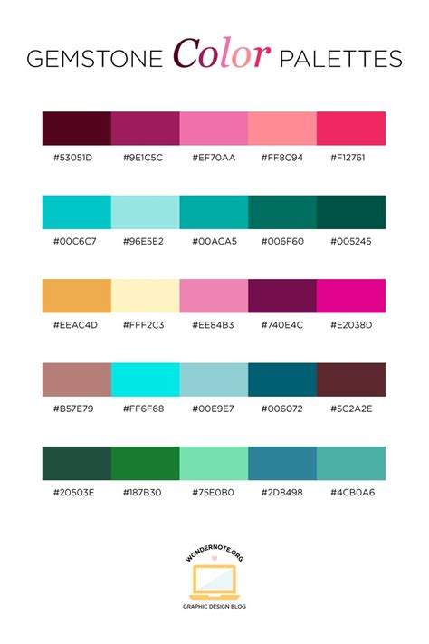 Gemstone Color Inspiration Palettes In 2022 Hex Color Palette Color