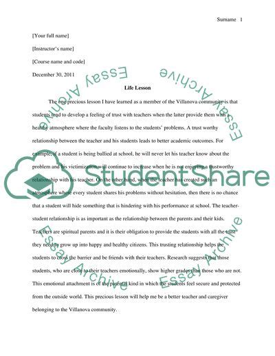 Life Lessons Essay Example Topics And Well Written Essays 256 Words