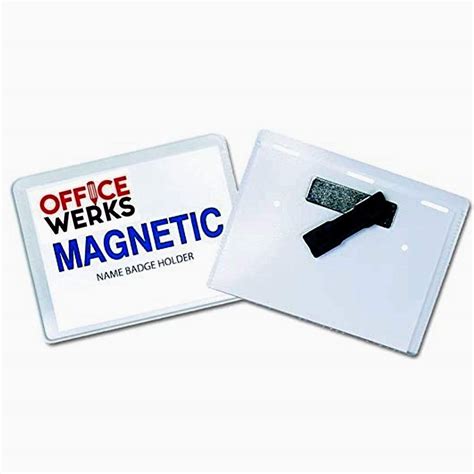 Magnetic Name Badge Holder Kit 4 X 3 Clear Top Loading 6 Pack