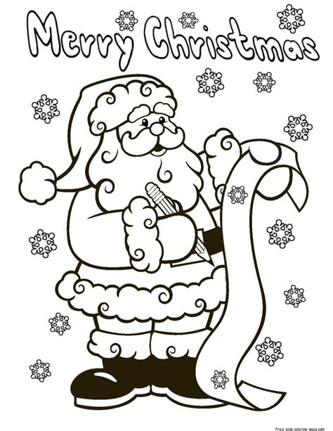 Free printable christmas coloring pages. santa claus wish list printable christmas coloring ...