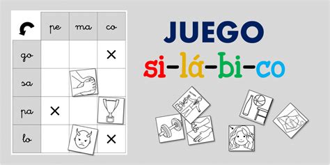 Juego mesa formar palabras : Juegos silábicos con palabras bisílabas