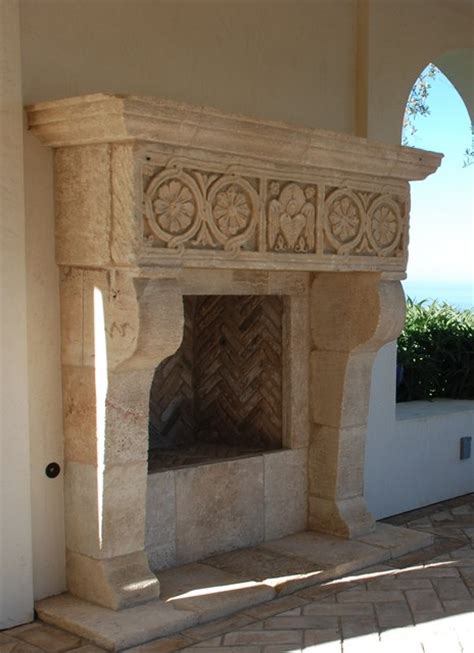 And after this, this is the initial picture: Antique Stone Fireplace Mantels - Mediterranean - Exterior ...