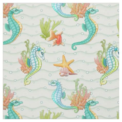 Seahorse Fantasy Fabric Zazzle