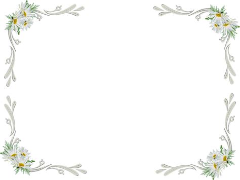 White Floral Border Transparent Png Arts