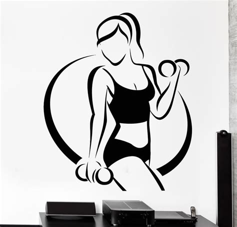 Vinyl Wall Decal Fitness Gym Sport Girl Beautiful Body Health Stickers