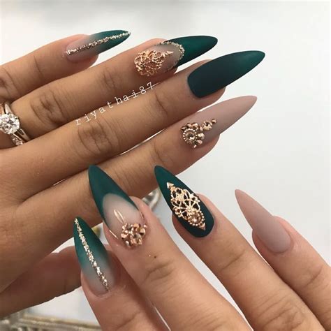 sparkly louboutins green acrylic nails stiletto nails designs matte nails design