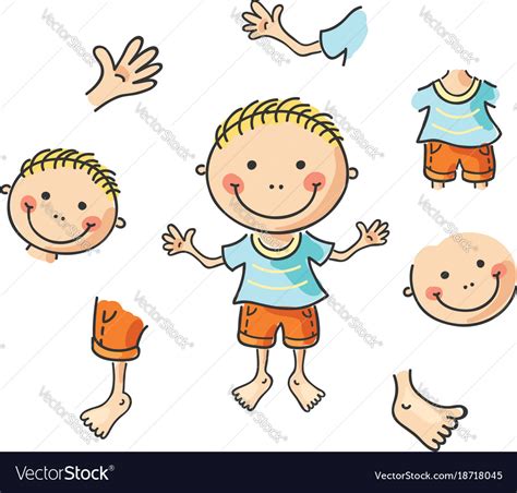 Cartoon Body Parts Royalty Free Vector Image Vectorstock