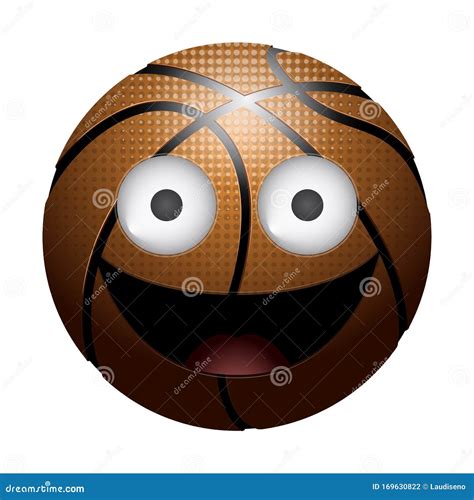 Isolated Emoji Basketball Ball Stock Vector Illustration Of Emotion