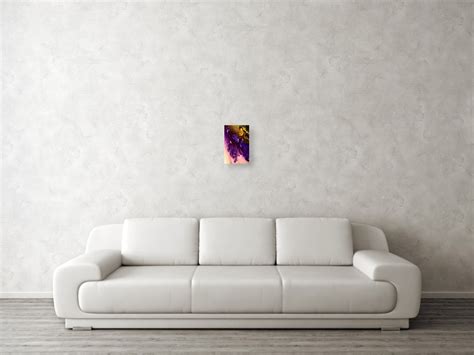 Vivid Abstract Art Purple Fugitive Gold Tones Fluid Painting By Kredart