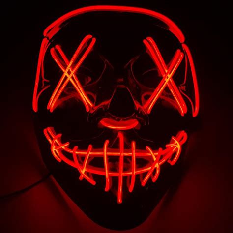 Buy Halloween Mask Led Maske Light Up Party Masks Neon Maska Cosplay