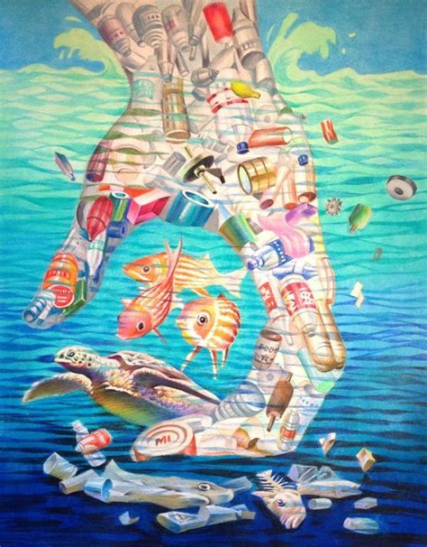 Almost a billion people live without clean drinking water. Plastic Pollution Drawing For Competition 2019 ...