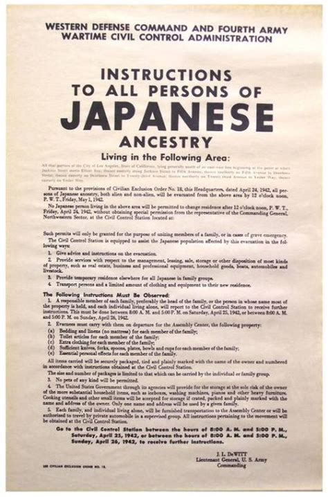 japanese internment poster all artifacts franklin d roosevelt presidential library and museum