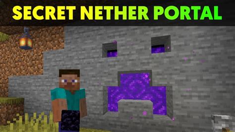Secret Nether Portal Minecraft Youtube