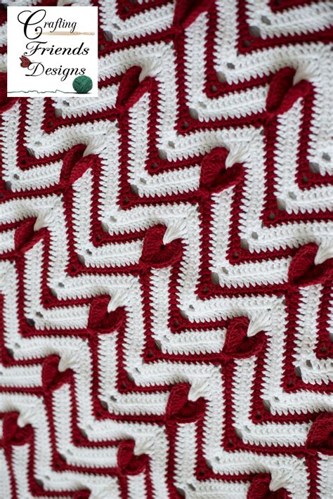 Heartbeat Chevron Blanket Crochet Pattern For Valentines