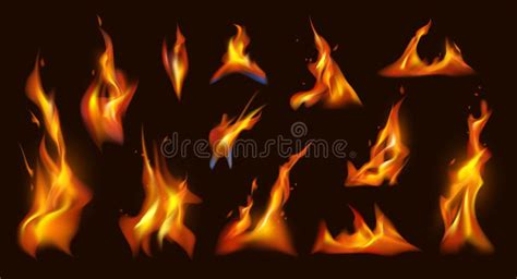 Flames And Fire Burning Flare And Heat Stock Vector Illustration Of