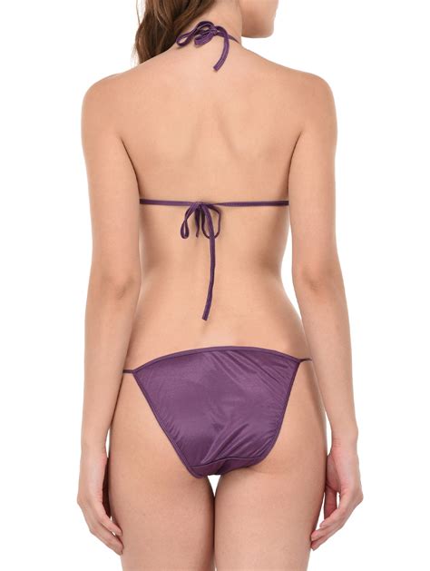 Buy Online Set Of 2 Purple Satin Bikini From Swimwear For Women By You