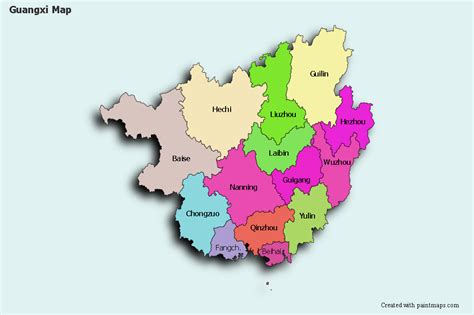 Create Custom Guangxi Map Chart With Online Free Map Maker