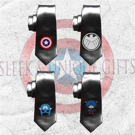 Necktie Superheroes Mens Tie Captain America Necktie Mens Ties