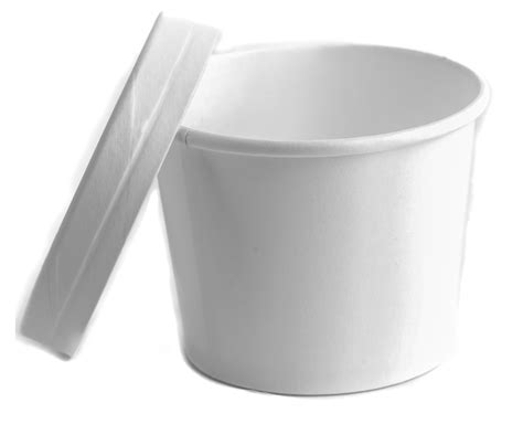 8 Ounce Disposable White Paper Soup Containers With Lids 25 Count