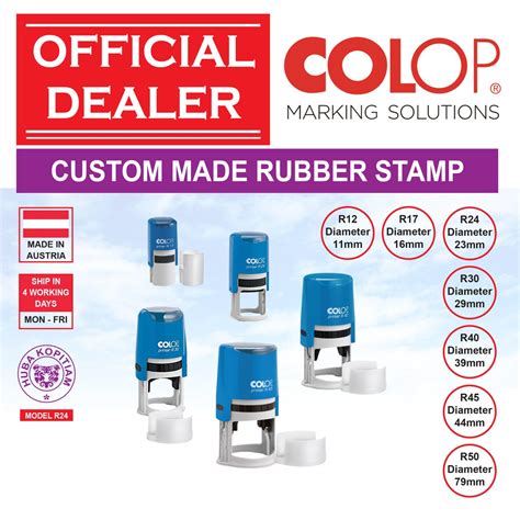 custom made colop round self inking rubber stamp cop bulat 圆形印章 chop shopee malaysia