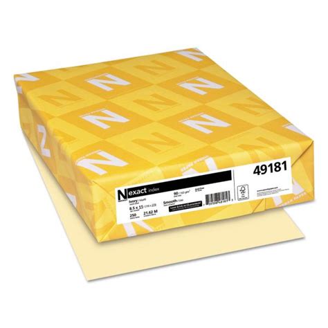 Neenah Paper Exact Index Ivory Smooth 110 Lb 11x17 In 250 Sheets Per